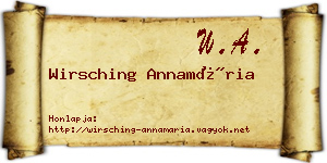 Wirsching Annamária névjegykártya